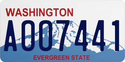 WA license plate AOO7441