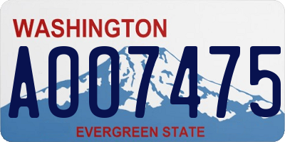 WA license plate AOO7475