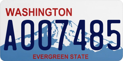WA license plate AOO7485