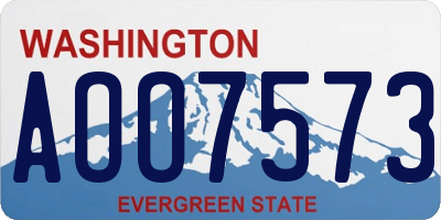WA license plate AOO7573