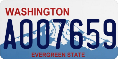 WA license plate AOO7659