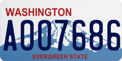 WA license plate AOO7686