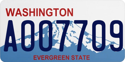 WA license plate AOO7709