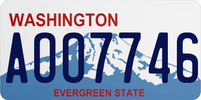 WA license plate AOO7746