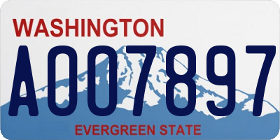 WA license plate AOO7897