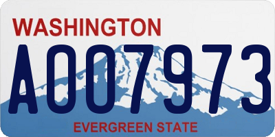 WA license plate AOO7973