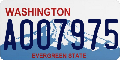 WA license plate AOO7975