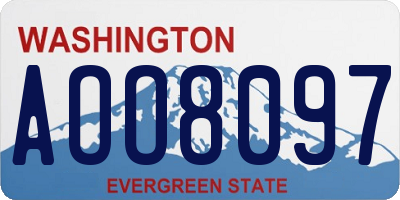 WA license plate AOO8097
