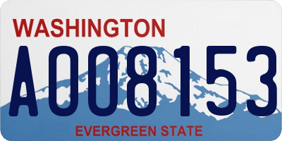 WA license plate AOO8153