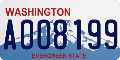 WA license plate AOO8199