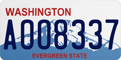 WA license plate AOO8337