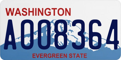 WA license plate AOO8364
