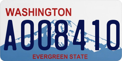 WA license plate AOO8410