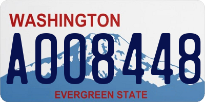 WA license plate AOO8448