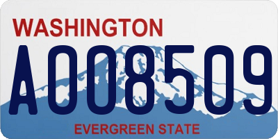 WA license plate AOO8509