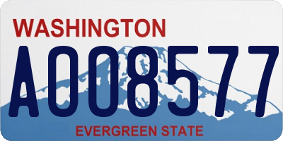 WA license plate AOO8577