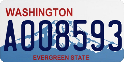 WA license plate AOO8593