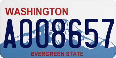 WA license plate AOO8657