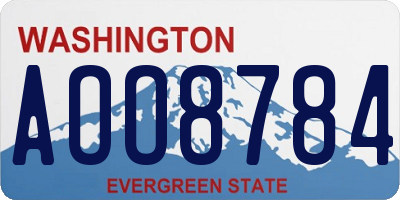 WA license plate AOO8784