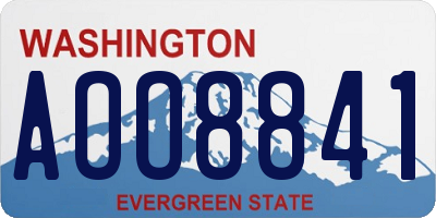 WA license plate AOO8841