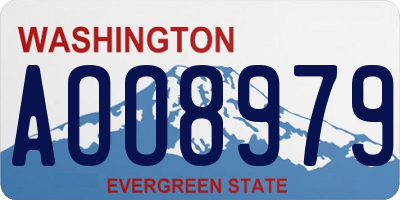 WA license plate AOO8979