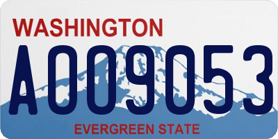 WA license plate AOO9053