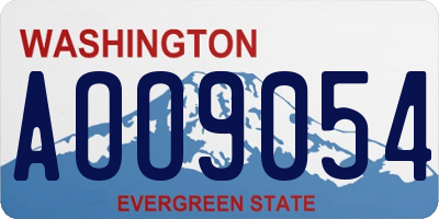 WA license plate AOO9054