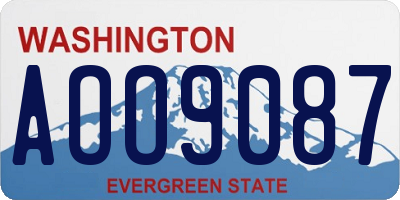 WA license plate AOO9087