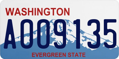 WA license plate AOO9135