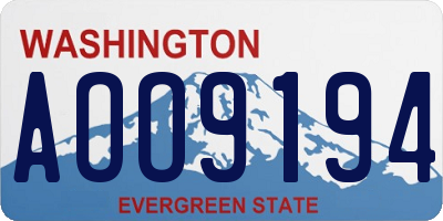 WA license plate AOO9194
