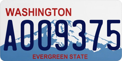 WA license plate AOO9375