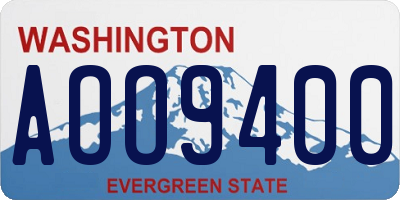 WA license plate AOO9400