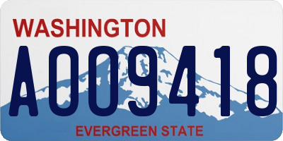 WA license plate AOO9418