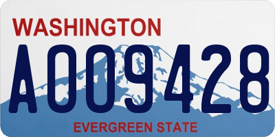 WA license plate AOO9428