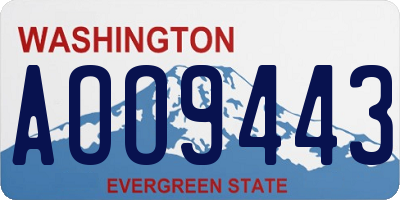 WA license plate AOO9443