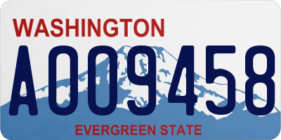 WA license plate AOO9458