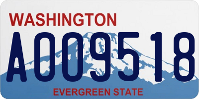 WA license plate AOO9518
