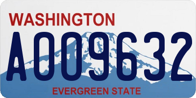 WA license plate AOO9632