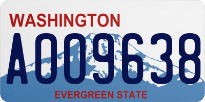 WA license plate AOO9638