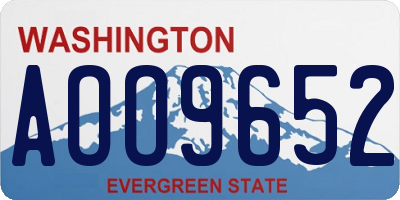 WA license plate AOO9652