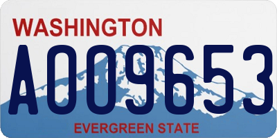 WA license plate AOO9653