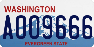 WA license plate AOO9666