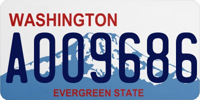 WA license plate AOO9686