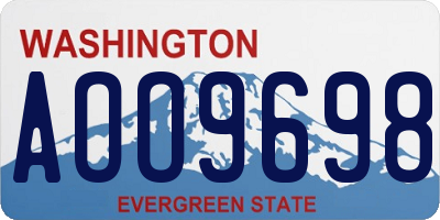 WA license plate AOO9698