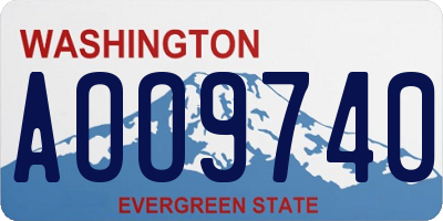 WA license plate AOO9740