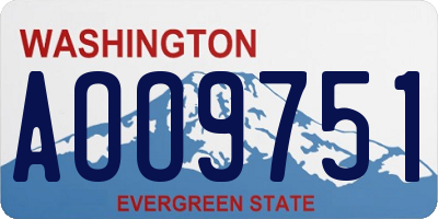WA license plate AOO9751