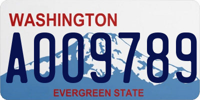 WA license plate AOO9789