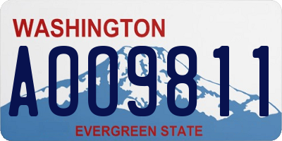 WA license plate AOO9811