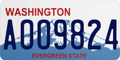 WA license plate AOO9824