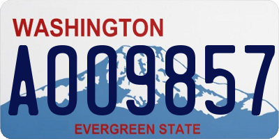 WA license plate AOO9857